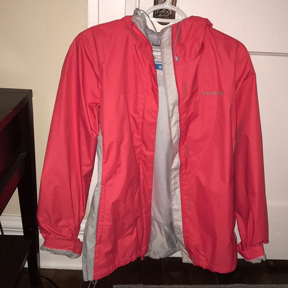 Coral Columbia rain jacket